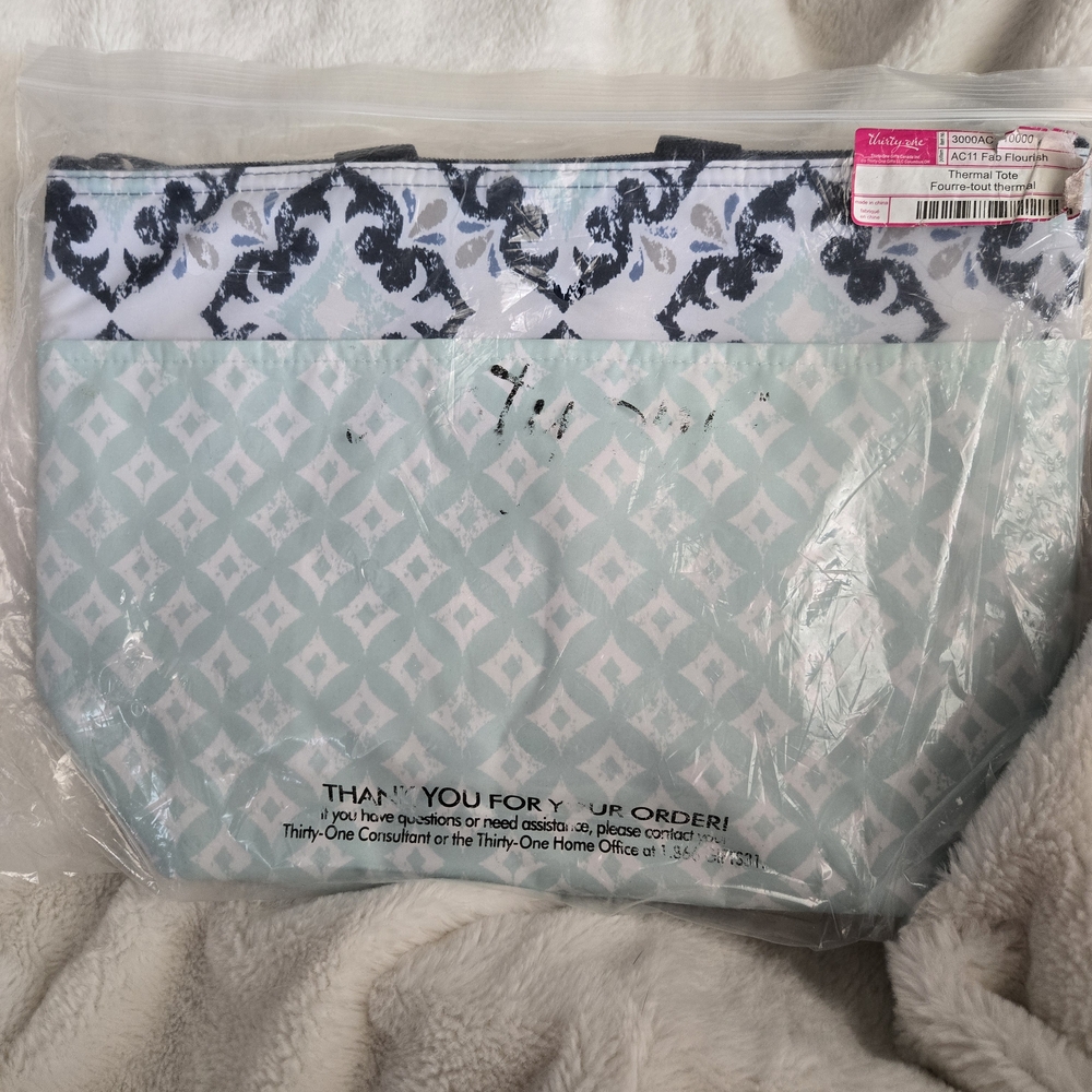 Thirty-One Blue and White Tote Bag